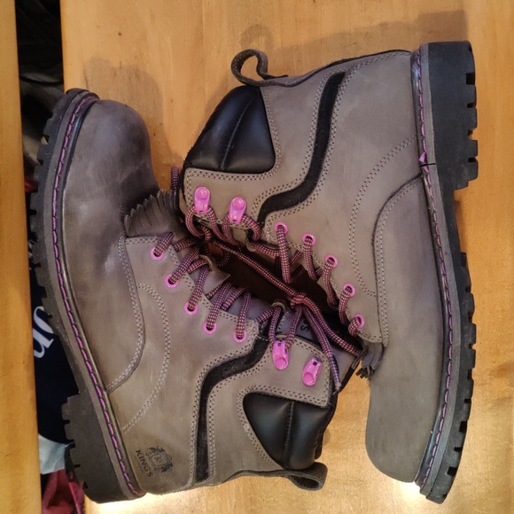 King's 6" Leather Steel Toe Brown With Pink Accents Size 8 By Honeywell - Picture 8 of 12
